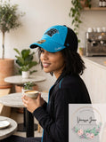 NFL Carolina Panthers Womens Sparkle Two Tone Clean Up Adjustable Hat, One Size