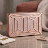 Inc Ayda Sparkle Box Clutch - Pink/Gold