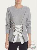 Derek Lam 10 Crosby Lace-Up Sweatshirt, Size XS