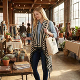 Love By Design Women's Geometric Cardigan Sweater Vest -Medium