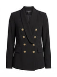 Aqua Women's Double Breasted Blazer, Black, Size Small