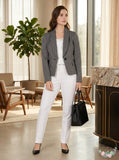 Le Suit Shawl-Lapel Printed-Jacket Pant Suit Set, Size 6