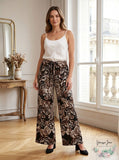 Ny Collection Printed Wide Leg Pants, Size Medium