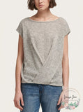 DKNY Heather Gray Drape-Front Sweater Size Medium