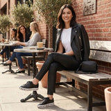 DKNY Women's Snake Embossed Everywhere Skinny Jeans, Black,Size 25