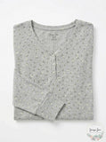 Hippie Rose Juniors Long-Sleeve Henley T-Shirt, Size Large