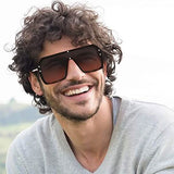 Retro Oversized Shield Square Sunglasses