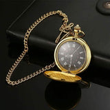 Retro Smooth Men Pocket Watch with Chain