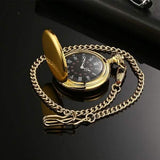 Retro Smooth Men Pocket Watch with Chain