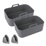 Reusable Air Fryer Silicone Pot Rectangle Replacement of Parchment Liners 6-8 Quart