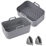 Reusable Air Fryer Silicone Pot Rectangle Replacement of Parchment Liners 6-8 Quart