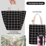 Reusable Lunch Bag Insulated Lunch Box Canvas Fabric with Aluminum Foil