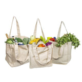 Reusable Organic Cotton Tote Mesh Bag w/6 Internal Sleeves.