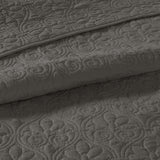 Reversible Bedspread Set Dark Grey Full