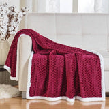Reversible Soft Braided Sherpa Throw Blanket
