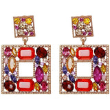 Rhinestone Square Drop Earrings