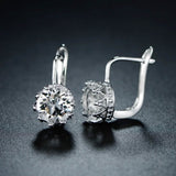 Rhodium Swarovski Elements Huggie-Hoop Earring