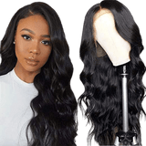 RIO Body Wave Human Hair Front Lace Wig - Natural Black