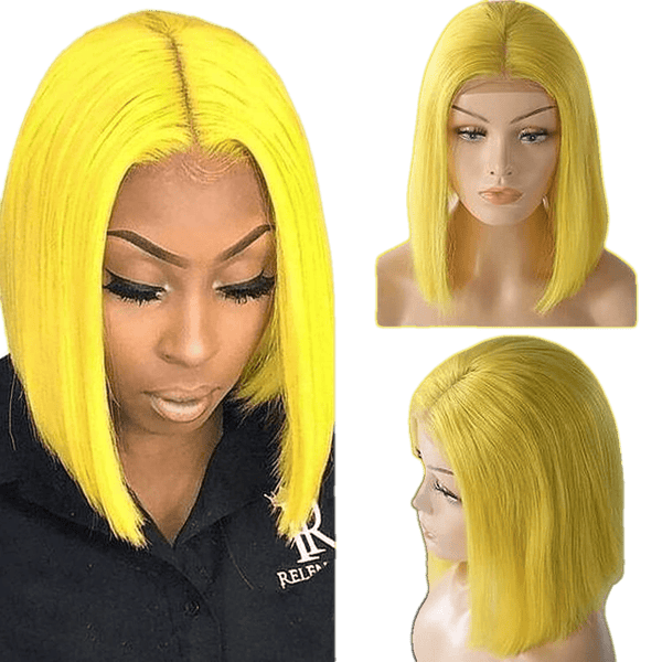 RIO Lace Front U Part Human Hair Bob Wig Straight