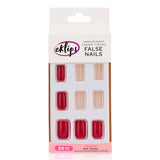Eklips Red Square Press-On Nails 24 Pieces