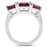 4.87 Carat Genuine Rhodolite .925 Sterling Silver Ring