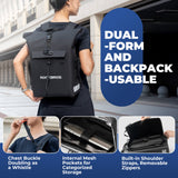 2-in-1 Bicycle Rear Rack Bag Backpack - 18L