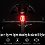 Q2S Smart Bike Tail Light Brake Sensing Bicycle Rear Lights