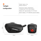 Hard Shell Bike Saddle Bag with Rear Light-0.45L