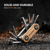 Titanium Bike Multi Tool with Wooden Handle