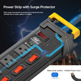 12-Outlet Heavy Duty Power Strip with Individual Switches – 1020J Surge Protector, 9FT Cord, Wall Mountable