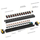 12-Outlet Heavy Duty Power Strip with Individual Switches – 1020J Surge Protector, 9FT Cord, Wall Mountable