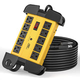 10-Outlet Metal Heavy Duty Surge Protector Power Strip, 2800 Joules Protection
