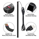16-Outlet Metal Power Strip Surge Protector, 1800 Joules, 2.6" Ultra-Wide Spaced, 15ft