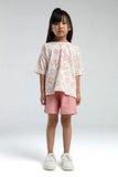 Rolly Polly Girls Beige Shorts Set with Breathable Fabric