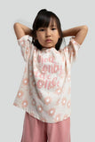 Rolly Polly Girls Beige Shorts Set with Breathable Fabric