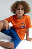 Rolly Polly Boys' Bermuda Shorts & Tee Set in Orange