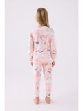 Roly Poly Girls Long Sleeve Pajama Set in Light Pink