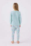 Roly Poly Girls Long Pajama Set Soft Cotton Blend Water Green