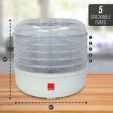 Ronco 5-Tray Dehydrator, Food Preserver, Quiet Dehydrating and Easy to Use