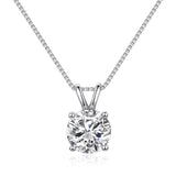 Round Cut Solitaire Crystal Pendant Necklace