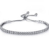 Round Cut Swarovski Elements Crystal Adjustable Tennis Bracelet