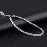 Round Cut Swarovski Elements Crystal Adjustable Tennis Bracelet