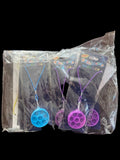 Round Pop Fidget Necklace —12Pack o fBright Solid Color or MultiColor Pendants