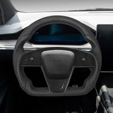 TESERY Touch Horn Round Steering Wheel Replacement for Tesla Model S / X 2021-2023
