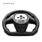 TESERY Touch Horn Round Steering Wheel Replacement for Tesla Model S / X 2021-2023