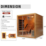 Rövia Oasis 3-Person Indoor Hybrid Sauna Room With Built-In Lounge Chair [Made-To-Order] (SAK35182)