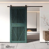 Diamond Pattern Barn Door Kit | Black Hardware