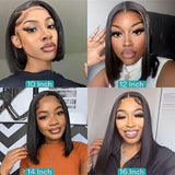 Royce Short Bob Transparent Lace Human Hair Wig,10-16 Inch Bone Straight Brazilian Hair Wig,4x4 13x4 Bob Wigs For Black Women