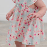 Pretty Pink Floral Ruffle Dress with Bloomer