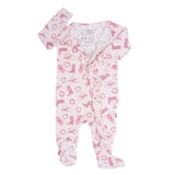 Pink Western Boots Ruffle Baby Footie